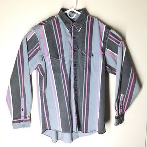 Vtg WRANGLER western striped shirt. Size large